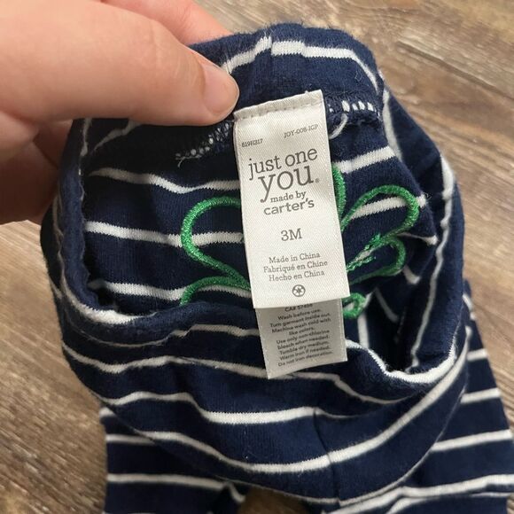 Carter’s Just One You Striped Clover Pull On Pants Baby Bot Size 3M - Picture 2 of 3